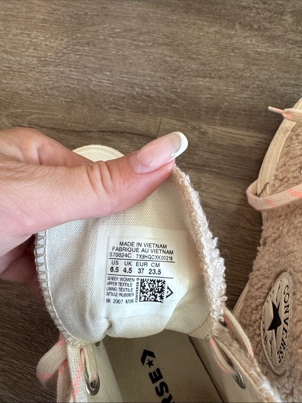 Converse Pink Sherpa Platform High Top Sneakers - Picture 9 of 10